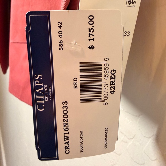 NWT Chaps 100% Cotton Salmon Pink Suit Jacket Blazer 42R - Picture 5 of 6